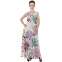 Flowers Pattern Floral Empire Waist Velour Maxi Dress View1
