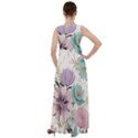 Flowers Pattern Floral Empire Waist Velour Maxi Dress View2