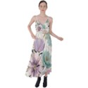 Flowers Pattern Floral Tie Back Maxi Dress View1