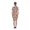 Leaves Pattern Teal Seamless Fall Classic Short Sleeve Midi Dress View2