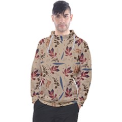 Leaves Pattern Teal Seamless Fall Men s Pullover Hoodie