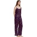 Moon Stars Pattern Spaghetti Top Long Pants Satin Pajamas Set View3
