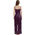 Moon Stars Pattern Spaghetti Top Long Pants Satin Pajamas Set View4