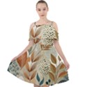 Leaves Pattern Flora Cut Out Shoulders Dress View1