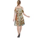 Leaves Pattern Flora Cut Out Shoulders Dress View2