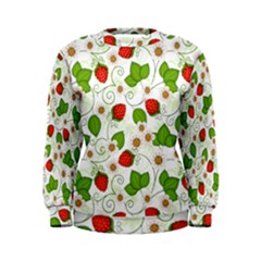 Strawberry Fruit Pattern Leaves Women s Sweatshirt