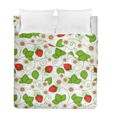 Strawberry Fruit Pattern Leaves Duvet Cover Double Side (full/ Double Size)