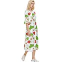 Strawberry Fruit Pattern Leaves Double Cuff Midi Dress View3