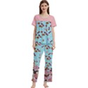 Sweet Dessert Blue Women s Short Sleeve Long Pants Cozy Lounge Set View1