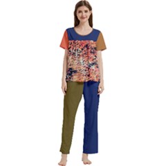 Design6e Women s Short Sleeve Long Pants Cozy Lounge Set