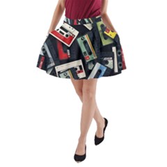 Abstract Case A-line Pocket Skirt