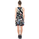 Abstract Case Halter Collar Waist Tie Chiffon Dress View2
