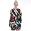 Abstract Case Velvet Long Sleeve Shoulder Cutout Dress View2