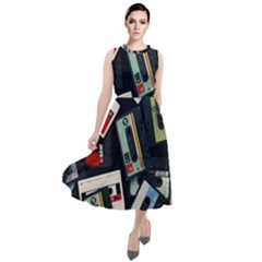 Abstract Case Round Neck Boho Dress
