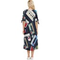 Abstract Case Bow Sleeve Chiffon Midi Dress View4
