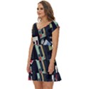 Abstract Case Short Sleeve Tiered Mini Dress View2
