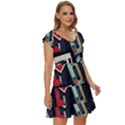Abstract Case Short Sleeve Tiered Mini Dress View3
