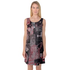 Aesthetic , Aesthetic, Dark Sleeveless Satin Nightdress