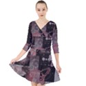 Aesthetic , Aesthetic, Dark Quarter Sleeve Front Wrap Dress View1