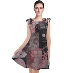 Aesthetic , Aesthetic, Dark Tie Up Tunic Dress