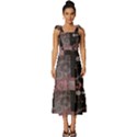 Aesthetic , Aesthetic, Dark Tie-Strap Tiered Midi Chiffon Dress View1