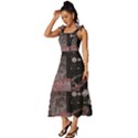 Aesthetic , Aesthetic, Dark Tie-Strap Tiered Midi Chiffon Dress View2