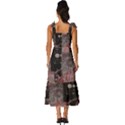 Aesthetic , Aesthetic, Dark Tie-Strap Tiered Midi Chiffon Dress View4