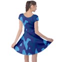 Blue Camouflage Pattern Cap Sleeve Dress View2