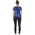 Blue Camouflage Pattern Short Sleeve Sports Top  View2