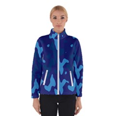 Blue Camouflage Pattern Women s Bomber Jacket