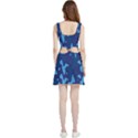 Blue Camouflage Pattern Velour Cutout Dress View2