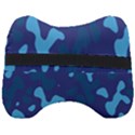 Blue Camouflage Pattern Head Support Cushion View2