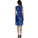 Blue Camouflage Pattern Sleeveless Dress With Pocket View4