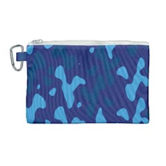 Blue Camouflage Pattern Canvas Cosmetic Bag (large)