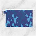Blue Camouflage Pattern Canvas Cosmetic Bag (Large) View1