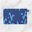 Blue Camouflage Pattern Canvas Cosmetic Bag (Large) View2