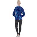 Blue Camouflage Pattern Women s Overhead Hoodie View2