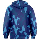 Blue Camouflage Pattern Kids  Zipper Hoodie Without Drawstring View2