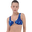Blue Camouflage Pattern Ring Detail Bikini Top View1