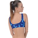 Blue Camouflage Pattern Ring Detail Bikini Top View2
