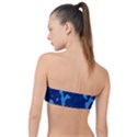 Blue Camouflage Pattern Classic Bandeau Bikini Top  View2