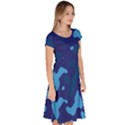 Blue Camouflage Pattern Classic Short Sleeve Dress View3