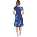 Blue Camouflage Pattern Classic Short Sleeve Dress View4