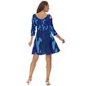 Blue Camouflage Pattern Shoulder Cut Out Zip Up Dress View4