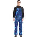Blue Camouflage Pattern Men s Side Zip Front Pouch Ski And Snowboard Bib Pants	 View1