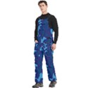 Blue Camouflage Pattern Men s Side Zip Front Pouch Ski And Snowboard Bib Pants	 View2