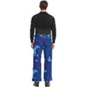 Blue Camouflage Pattern Men s Side Zip Front Pouch Ski And Snowboard Bib Pants	 View4