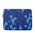Blue Camouflage Pattern 13  Vertical Laptop Sleeve Case With Pocket View1
