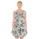 Blue Vintage Background V-Neck Sleeveless Dress View2