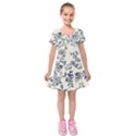 Blue Vintage Background Kids  Short Sleeve Velvet Dress View1